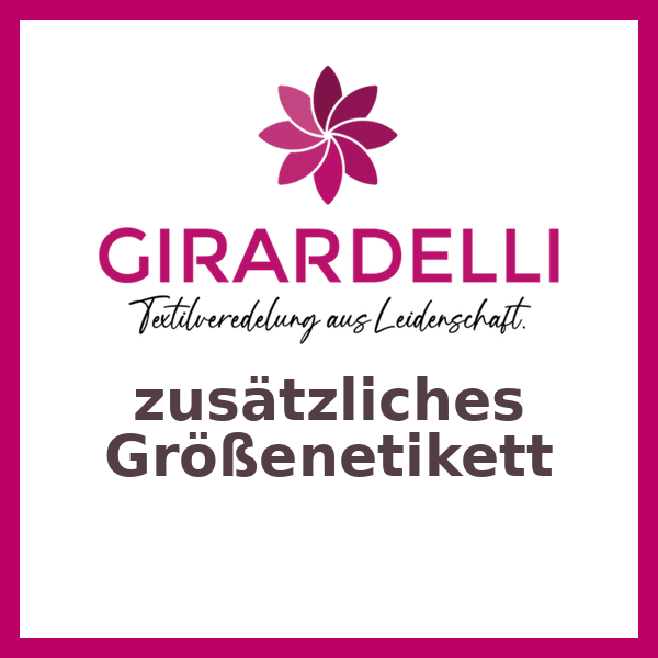 Zusätzliches Größenetikett